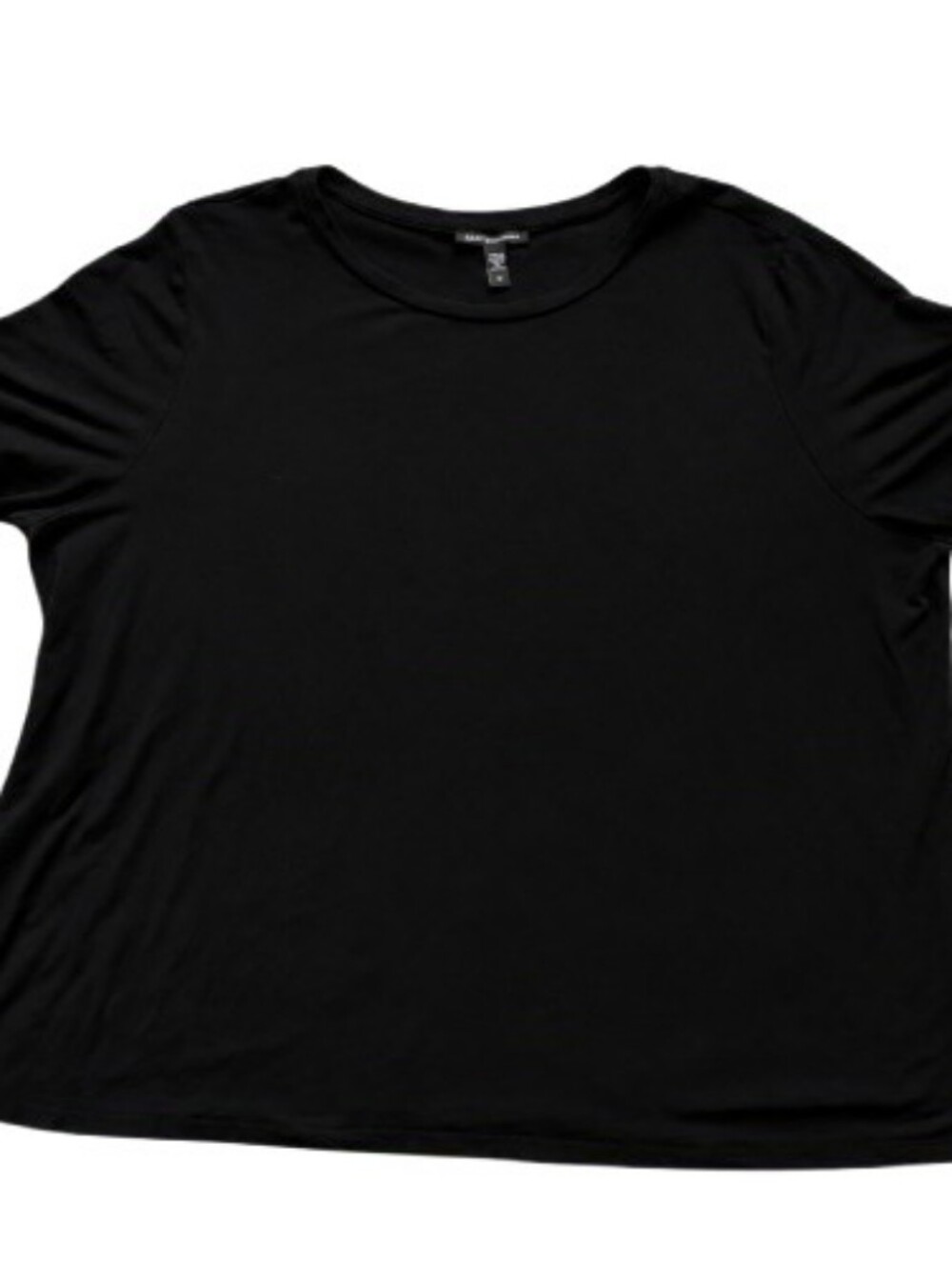 NWOT Eileen Fisher Black Short Sleeve Tee T-Shirt 1X Lyocell Stretch